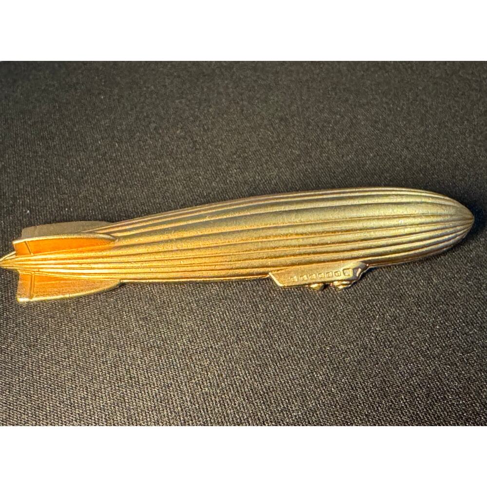 JJ Jonette 1986 Gold Tone Zeppelin Brooch